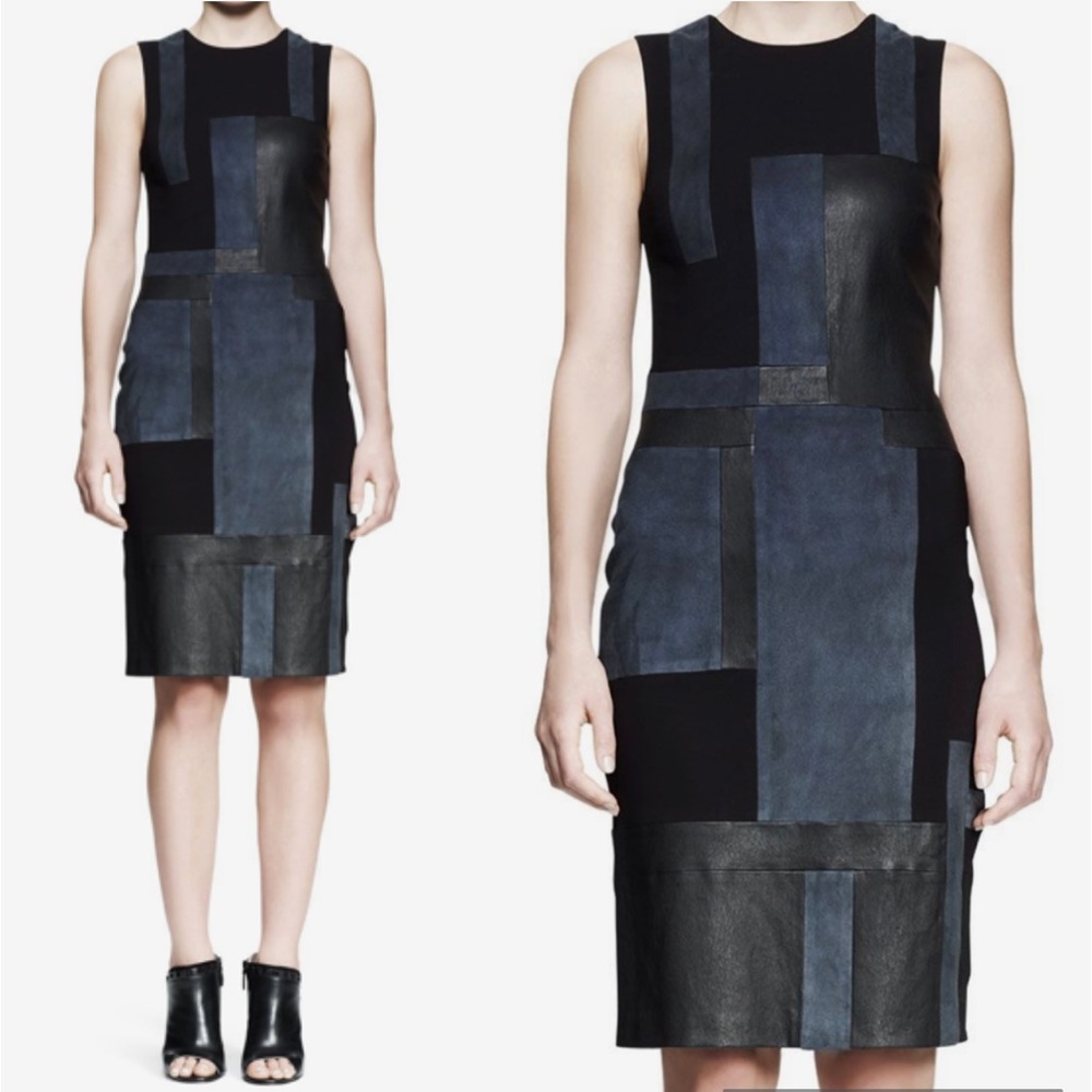 A.L.C Cold Leather Patchwork Dress - image 1